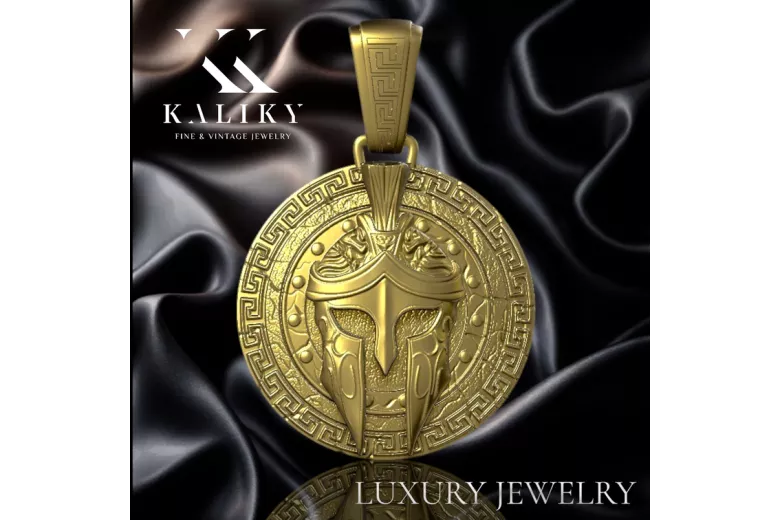 Χρυσό μενταγιόν 14k 585 Spartan Affirmations Alpha cpn028y