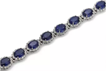 White 14k gold tennis sapphite and diamonds bracelet tbd001w