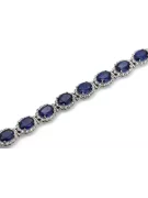 Bratara tenis din aur alb de 14k cu diamante si safit tbd001w