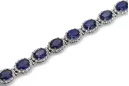 Bratara tenis din aur alb de 14k cu diamante si safit tbd001w