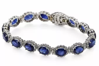 Zafito de tenis de oro blanco 14k y diamantes pulsera tbd001w