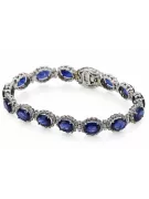 Zafito de tenis de oro blanco 14k y diamantes pulsera tbd001w