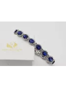 Bratara tenis din aur alb de 14k cu diamante si safit tbd001w