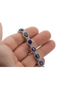 Bratara tenis din aur alb de 14k cu diamante si safit tbd001w