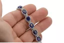 Bratara tenis din aur alb de 14k cu diamante si safit tbd001w
