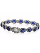 Bratara tenis din aur alb de 14k cu diamante si safit tbd001w