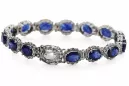 Bratara tenis din aur alb de 14k cu diamante si safit tbd001w