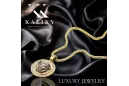Auksinis pakabukas Medusa graikiškas raštas 14k 585 su karališka grandinėle cpn053ywS&cc014y