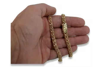 Amarillo italiano oro de 14k Nuevo Garibaldi Bismark pulsera cb049y