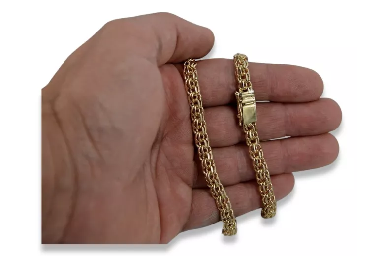 Italien jaune 14k or Nouveau Garibaldi Bismark bracelet cb049y