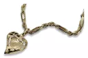 Mutter Gottes Jungfrau Maria 14k gold Anhänger & Corda Figaro Kette pm017yM&cc004y3,5mm45