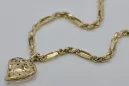 Mutter Gottes Jungfrau Maria 14k gold Anhänger & Corda Figaro Kette pm017yM&cc004y3,5mm45