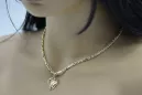 Mutter Gottes Jungfrau Maria 14k gold Anhänger & Corda Figaro Kette pm017yM&cc004y3,5mm45