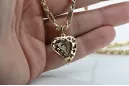 Mutter Gottes Jungfrau Maria 14k gold Anhänger & Corda Figaro Kette pm017yM&cc004y3,5mm45