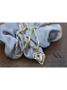 Madre de Dios virgen María colgante de oro de 14k & Corda Figaro chain pm017yM plagacc004y3,5mm45