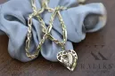 Mutter Gottes Jungfrau Maria 14k gold Anhänger & Corda Figaro Kette pm017yM&cc004y3,5mm45
