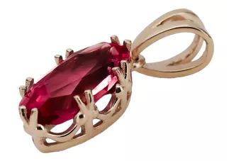 Vintažiniai papuošalai Pakabukas Rubin Originalus 14k rožinio aukso vintage vpc019r