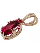 Original vintage din aur roz de 14k Rubin Pandantiv Stil Vintage vpc019r