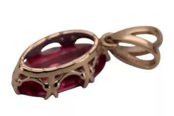 حرف يدوية فينتاج قلادة Rubin الذهب الوردي الأصلي vpc019r