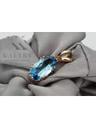 Originales Vintage-Roségold aus 14 Karat Aquamarin Anhänger Vintage vpc019r
