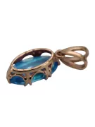 Originales Vintage-Roségold aus 14 Karat Aquamarin Anhänger Vintage vpc019r