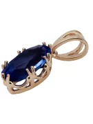 Pendant Sapphire Original Vintage 14K Rose Gold Vintage craft vpc019r