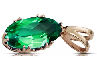 Изумруд Оригинальное винтажное розовое золото 14 карат Кулон Винтаж стиль vpc019r