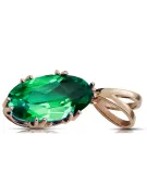 Emerald Original Vintage 14K Rose Gold Pendant Vintage vpc019r