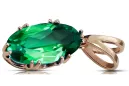 Emerald Original Vintage 14K Rose Gold Pendant Vintage vpc019r