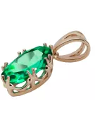 Emerald Original Vintage 14K Rose Gold Pendant Vintage vpc019r