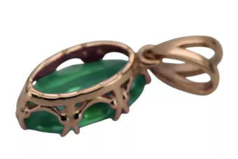 Изумруд Оригинальное винтажное розовое золото 14 карат Кулон Винтаж стиль vpc019r