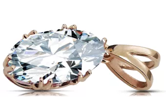 Pandantiv Zircon Original vintage din aur roz de 14k Vintage vpc019r