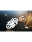 Vintage Pendant Zircon Original Vintage 14K Rose Gold vpc019r