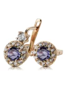 14K Rose gold Alexandrite Earrings Vintage Jewlery cec003r