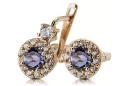 14K Rose gold Alexandrite Earrings Vintage Jewlery cec003r