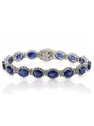 Bratara tenis din aur alb de 14k cu diamante si safit tbd001w