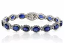 Bratara tenis din aur alb de 14k cu diamante si safit tbd001w