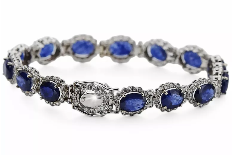 Zafito de tenis de oro blanco 14k y zircons pulsera tbc001w