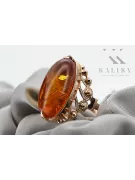 Rusia rosa soviética rosa URSS rojo 585 583 anillo de ámbar oro vrab004