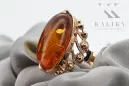Rusia rosa soviética rosa URSS rojo 585 583 anillo de ámbar oro vrab004