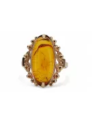 Rusia rosa soviética rosa URSS rojo 585 583 anillo de ámbar oro vrab004