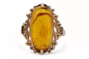 Rusia rosa soviética rosa URSS rojo 585 583 anillo de ámbar oro vrab004