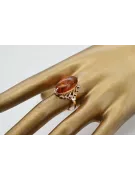 Rusia rosa soviética rosa URSS rojo 585 583 anillo de ámbar oro vrab004