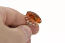 Rusia rosa soviética rosa URSS rojo 585 583 anillo de ámbar oro vrab004