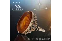 Rose russe rose soviétique rouge 585 583 or amber ring vrab004