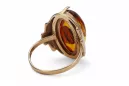 Rusia rosa soviética rosa URSS rojo 585 583 anillo de ámbar oro vrab004