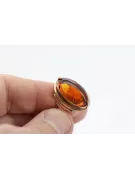 Rose russe rose soviétique rouge 585 583 or amber ring vrab004