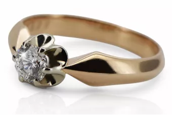 Anillo Circón Oro rosa antiguo original de 14k Estilo vintage vrc321