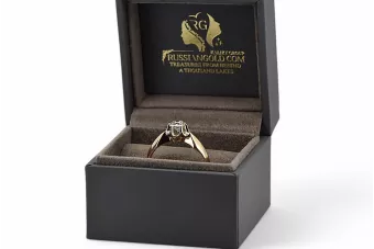 خاتم مجوهرات فينتاج Cyrkonia الذهب الوردي الأصلي vrc321