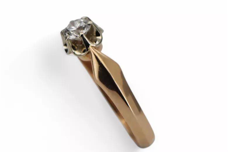 Ring Vintage Zirkon Originales Vintage-Roségold aus 14 Karat vrc321